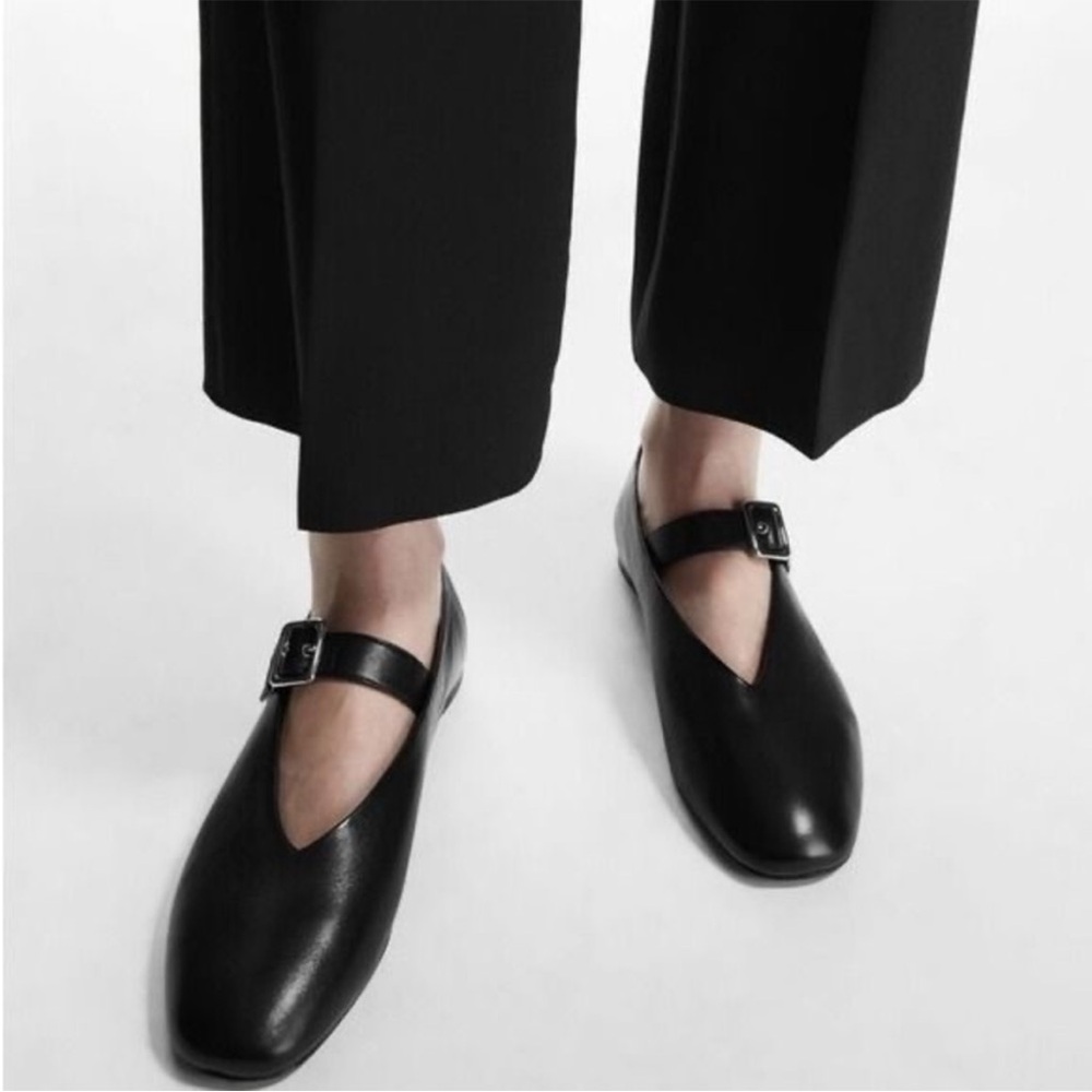 COS Women's Black Mary Jane Ballet Flats with Buckle